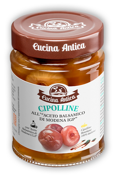 Cipolline all'aceto balsamico di Modena IGP (Cebollitas en vinagre balsámico de Módena IGP)
